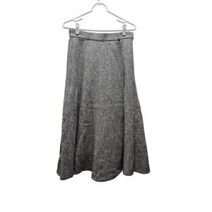 Vintage St Michael Wool A-Line Midi Skirt  Made Gray 32" Dark Academia 10 US